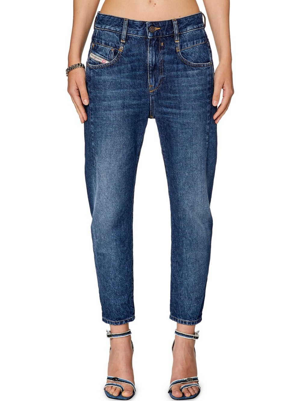 Diesel Fayza Relaxed Boyfriend Jeans Womens 31 Low Waist Distressed Blue R842R